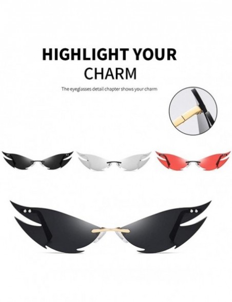 Oversized Vintage Sunglasses Fashion Irregular Funny Shape Retro Sunglasses Man Women Cat Eye Sunglasses - Gold - CM190N0AWQ3...