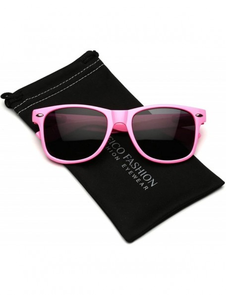 Rectangular Iconic Horn Rimmed Retro Classic Sunglasses - Pink - CC12O281OA1 $9.79