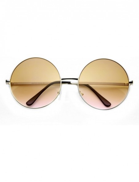 Round Super Large Oversized Metal Round Circle Sunglasses - Silver Rose - CX11S9JVX8J $13.41