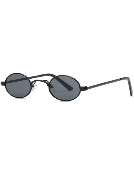 Round Sunglasses Small Round Metal Frame Oval Candy Colors Unisex Sun Glasses K0577 - Black - C318CEHSIUX $9.09