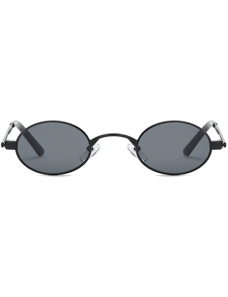 Round Sunglasses Small Round Metal Frame Oval Candy Colors Unisex Sun Glasses K0577 - Black - C318CEHSIUX $9.09
