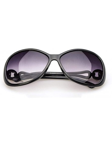 Oval Women Fashion Oval Shape UV400 Framed Sunglasses Sunglasses - Black - C7194KYW0TW $10.75