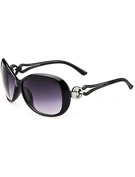 Oval Women Fashion Oval Shape UV400 Framed Sunglasses Sunglasses - Black - C7194KYW0TW $10.75