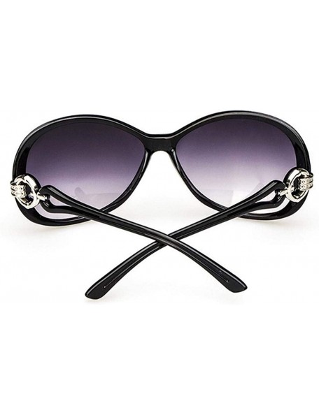 Oval Women Fashion Oval Shape UV400 Framed Sunglasses Sunglasses - Black - C7194KYW0TW $10.75