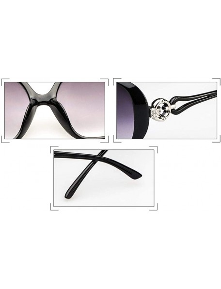 Oval Women Fashion Oval Shape UV400 Framed Sunglasses Sunglasses - Black - C7194KYW0TW $10.75