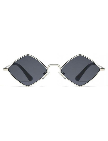 Oval Hip-Hop Irregular Metal Small Frame Clear Color Lens Sunglasses - Silver&gray - C818UYO848U $15.34