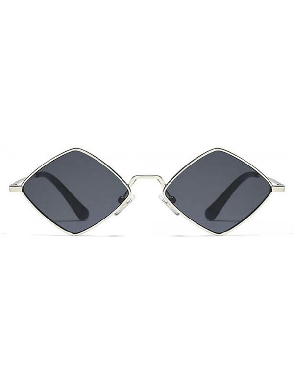 Oval Hip-Hop Irregular Metal Small Frame Clear Color Lens Sunglasses - Silver&gray - C818UYO848U $15.34