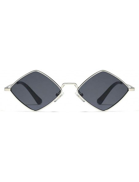 Oval Hip-Hop Irregular Metal Small Frame Clear Color Lens Sunglasses - Silver&gray - C818UYO848U $15.34