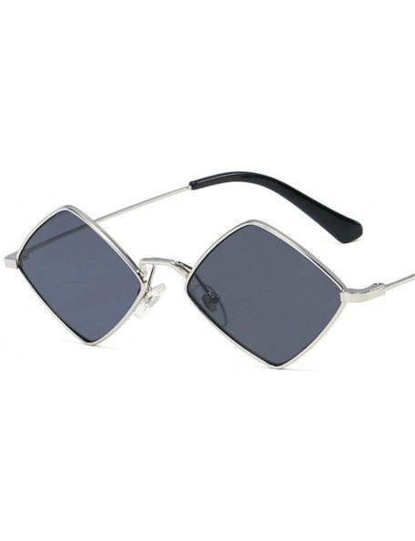 Oval Hip-Hop Irregular Metal Small Frame Clear Color Lens Sunglasses - Silver&gray - C818UYO848U $15.34