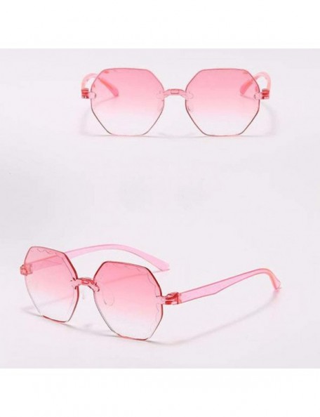 Square Frameless Multilateral Shaped Sunglasses One Piece Candy Colorful Unisex Polarized Sunglasses - Red - CI19062G5WS $16.81