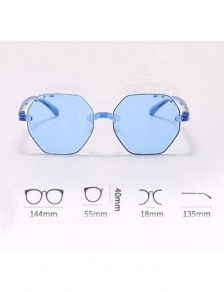 Square Frameless Multilateral Shaped Sunglasses One Piece Candy Colorful Unisex Polarized Sunglasses - Red - CI19062G5WS $10.22