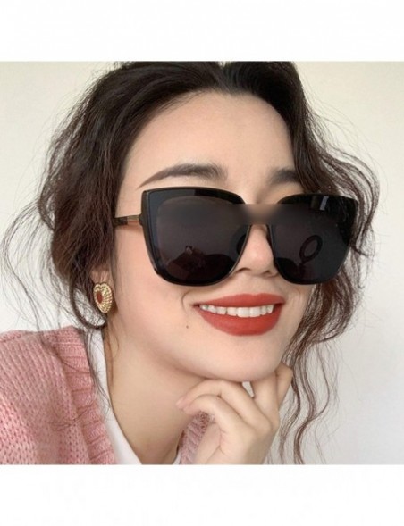 Oversized Cateye Designer Sunglasses Women 2019 Retro Square Glasses Women/Men Luxury Oculos De Sol - Black Gray - CI199C9YRA...