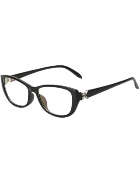 Rimless Women's Butterfly Square Eye Glasses Clear Lens Frames Eyeglasses Eyewear - Matte Black - CA182SM94HA $9.60