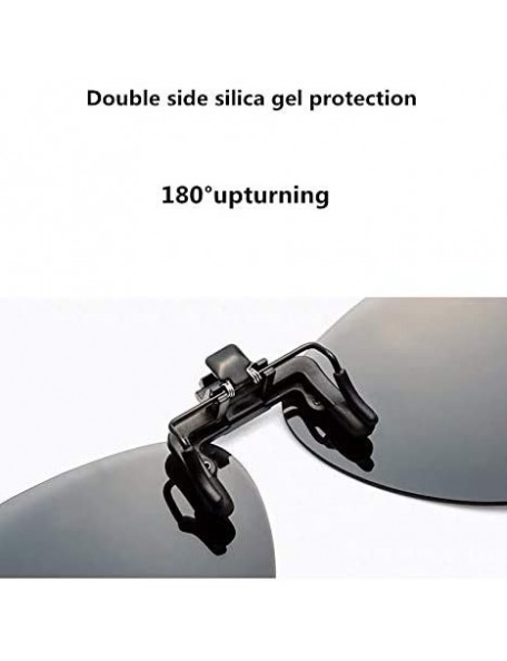 Round Polarized filp up clip-on sunglasses uv protection clip eyeglasses driving fishing fit over prescription glasses - C618...