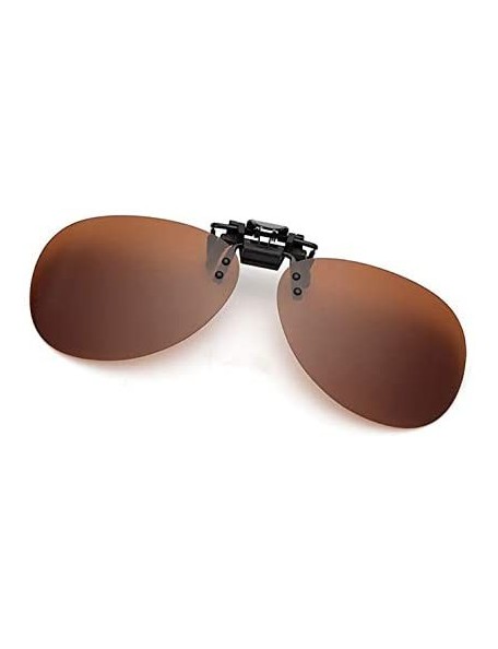 Round Polarized filp up clip-on sunglasses uv protection clip eyeglasses driving fishing fit over prescription glasses - C618...
