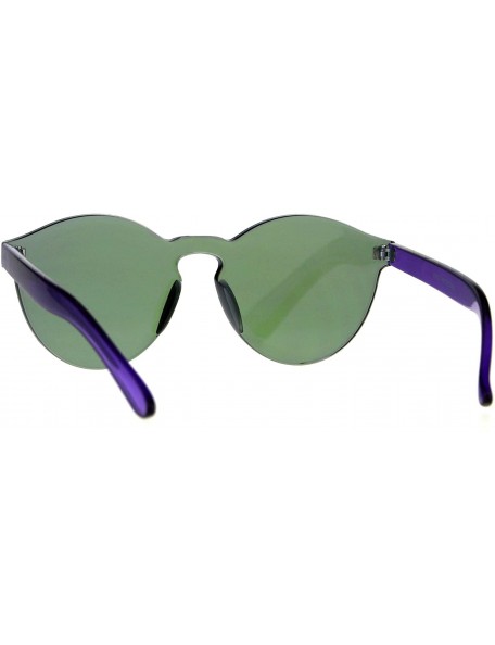 Rimless Rimless Round Sunglasses Full Flat Mirror Lens Unisex Retro Fashion Shades - Purple - C1189OLLL3W $14.78