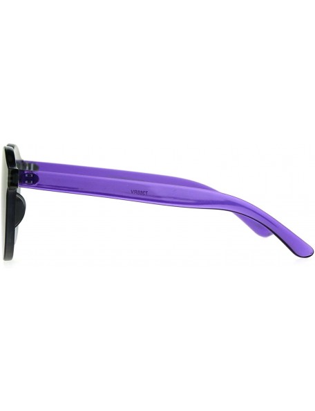 Rimless Rimless Round Sunglasses Full Flat Mirror Lens Unisex Retro Fashion Shades - Purple - C1189OLLL3W $14.78