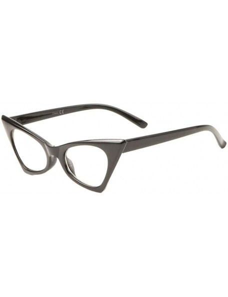 Cat Eye Clear Lens Sharp Geometric Cat Eye Sunglasses - Black - CW1983INCIA $30.07