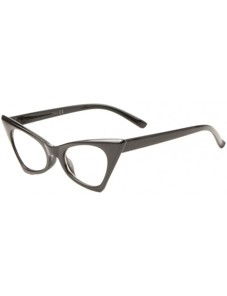 Cat Eye Clear Lens Sharp Geometric Cat Eye Sunglasses - Black - CW1983INCIA $13.96
