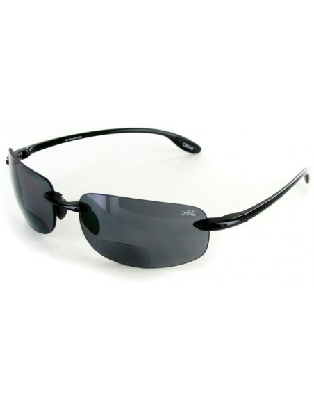 Rimless "Oahu Sun Deluxe" Wrap-Around Rimless Bifocal Sunglasses (Black w/Smoke +2.00) - CU11MS1BR2B $33.82