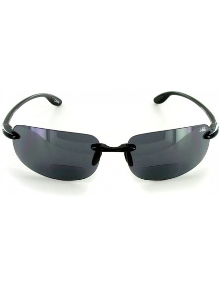 Rimless "Oahu Sun Deluxe" Wrap-Around Rimless Bifocal Sunglasses (Black w/Smoke +2.00) - CU11MS1BR2B $33.82