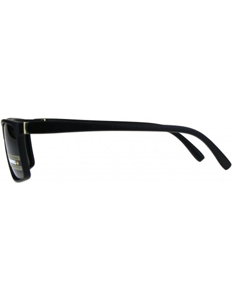 Rectangular Polarized Lens Sunglasses Unisex Fashion Classic Rectangular Frame - Matte Black (Dark Green) - CJ18CW3QTDK $12.16