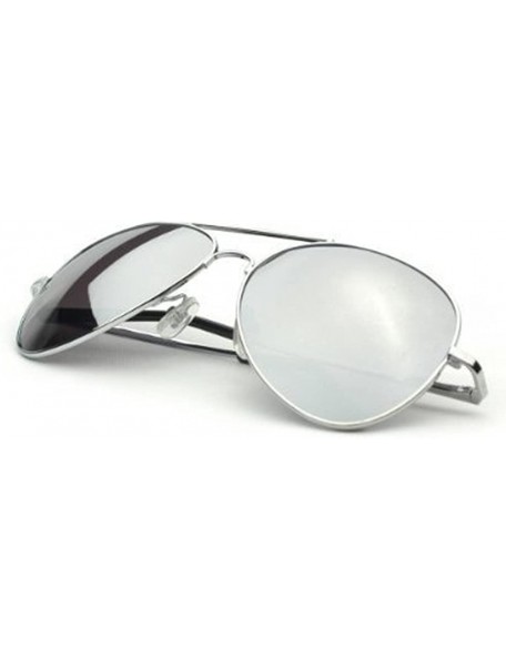 Aviator Classic Tear Drop Mirror Lens Aviator Sunglasses Gift Box - 3 Silver - CA11FJ2T8DB $8.55