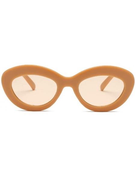 Oval Cateye Women Sunglasses Classic Retro Vintage Oval Sunglasses For Women Eeywear Top Quality UV400 - Transpink - C8198U7Q...