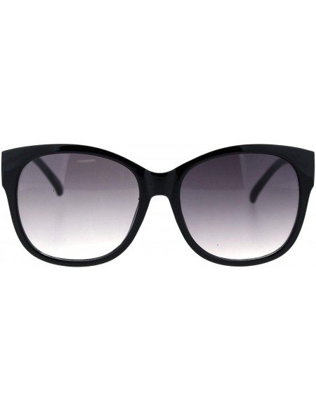 Square Womens Fashion Sunglasses Classic Rounded Square Casual Frame UV 400 - Black (Smoke) - CM18UK0ZHWN $11.17