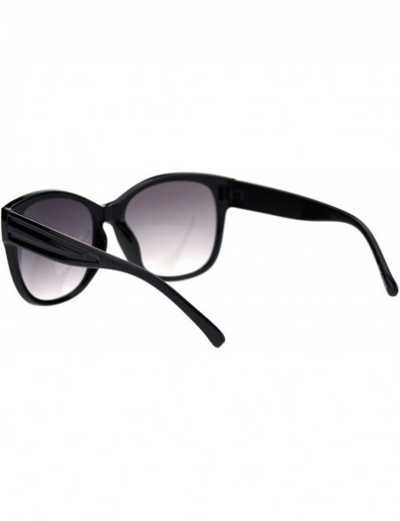 Square Womens Fashion Sunglasses Classic Rounded Square Casual Frame UV 400 - Black (Smoke) - CM18UK0ZHWN $11.17