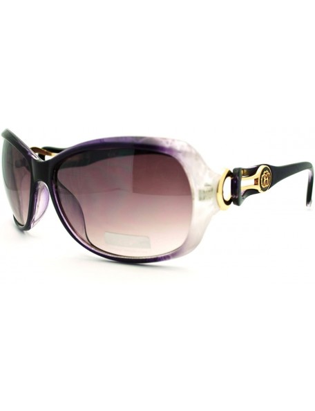 Rectangular Designer Fashion Sunglasses Womens Classy Oversized Rectangle Frame - Purple - CN11DQW8DAT $9.17