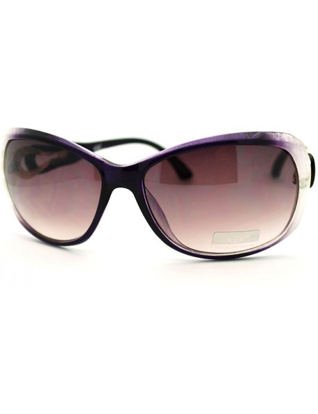 Rectangular Designer Fashion Sunglasses Womens Classy Oversized Rectangle Frame - Purple - CN11DQW8DAT $9.17