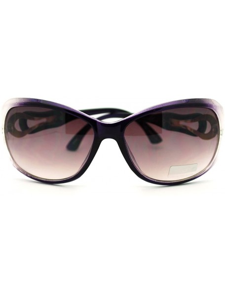 Rectangular Designer Fashion Sunglasses Womens Classy Oversized Rectangle Frame - Purple - CN11DQW8DAT $9.17