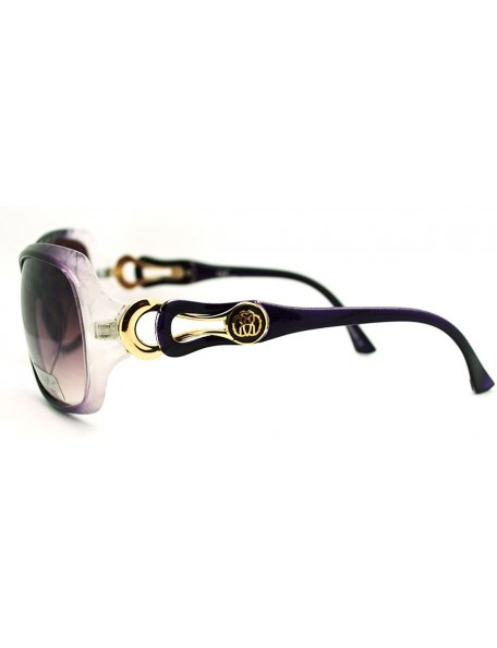 Rectangular Designer Fashion Sunglasses Womens Classy Oversized Rectangle Frame - Purple - CN11DQW8DAT $20.23