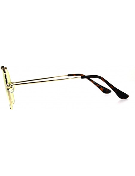 Rectangular Mens Rectangular Flat Top Bridgeless Pop Color Lens Metal Sunglasses - Yellow - C118C98W92W $13.06