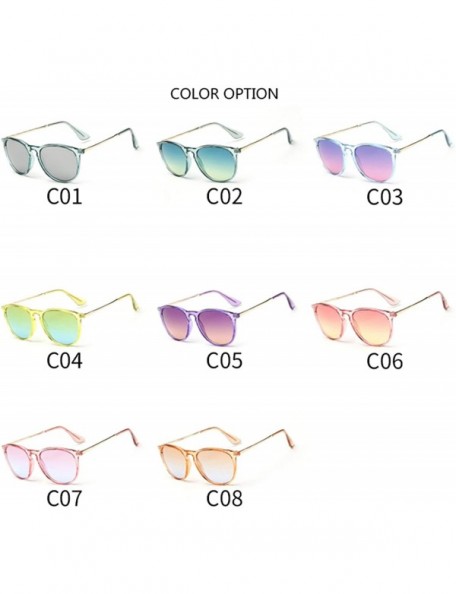 Round Sun Glasses Colored Shades Round Sunglasses for Women Tinted Lens Circle Ladies Pink Eyeglasses - C11 - C718W9IYY96 $24.74