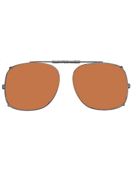 Square Visionaries Polarized Clip on Sunglasses - Square - Bronze Frame - 58 x 49 Eye - CH12N1AR1EX $30.08