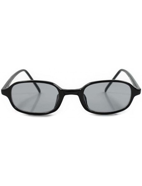 Rectangular Vintage Old 80s 90s Indie Hip Rectangle Sunglasses - Black / Gray - CR18ECDX78M $12.21