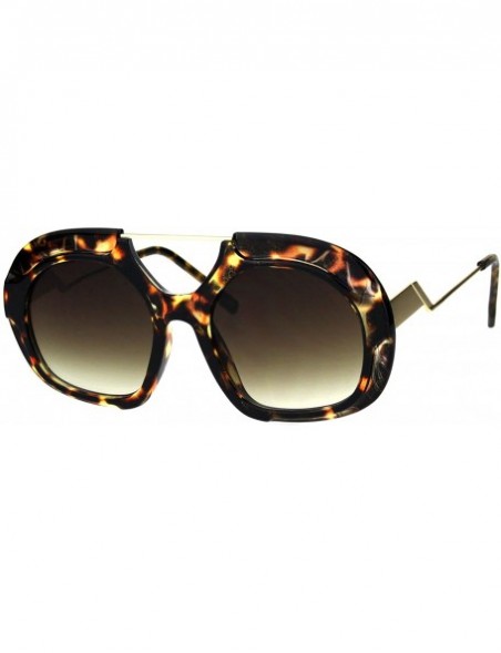 Square Womens Unique Fashion Sunglasses Chic Retro Style Shades UV 400 - Tortoise - CQ18OK9X65M $12.48