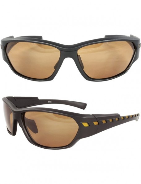 Wrap Polarized Shades Wrap Around Fashion Sunglasses - Gold - C411BDO6ZZX $8.72