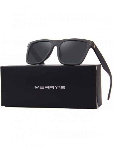 Square Polarized Sunglasses Men Women Retro Brand Sun Glasses UV 400 - Black - CZ189W23O0I $9.71