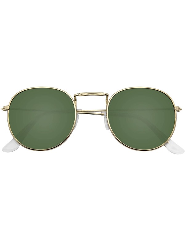 Round New Fashion Men Women's Round Sunglasses Vintage Retro Mirror Glasses - G15 Green - CI18TWGRZ82 $11.60