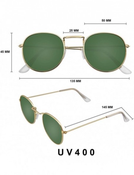 Round New Fashion Men Women's Round Sunglasses Vintage Retro Mirror Glasses - G15 Green - CI18TWGRZ82 $11.60
