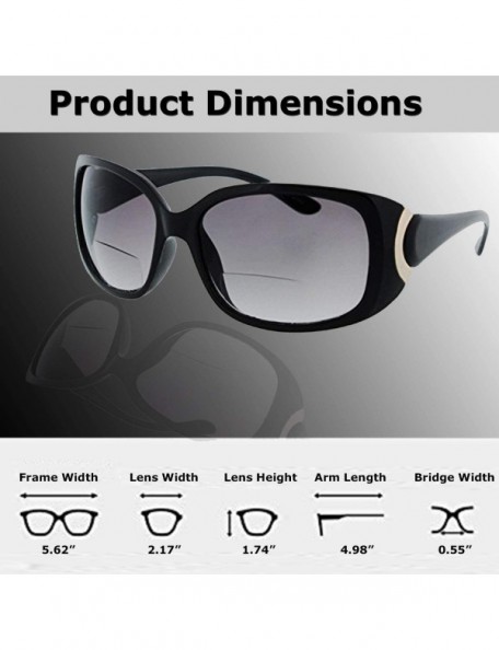 Square Bifocal Sunglasses Readers UV400 Protection Outdoor Reading Glasses for Women - Black - CA11O25EUMP $17.24