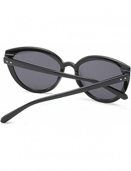 Round Vintage Sunglasses for Men or Women PC AC UV 400 Protection Sunglasses - Black Gray - CA18SZUH2H7 $11.57