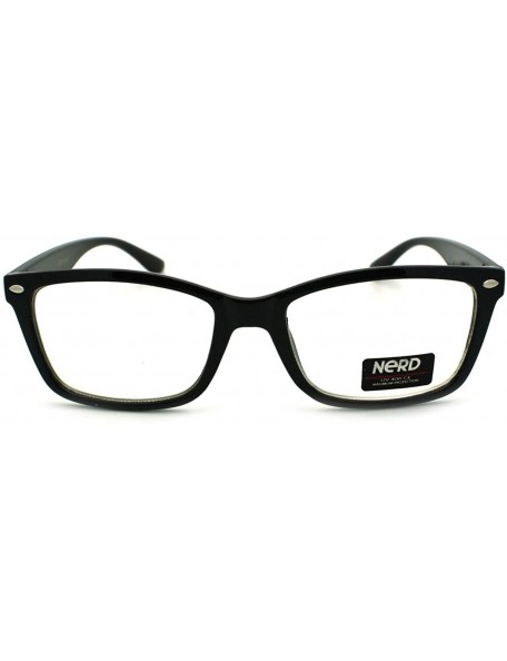 Rectangular Clear Lens Optical Frame Eyeglasses Designer Rectangular Glasses - Black - CR11USQDQXL $11.06