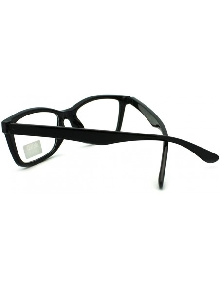 Rectangular Clear Lens Optical Frame Eyeglasses Designer Rectangular Glasses - Black - CR11USQDQXL $11.06