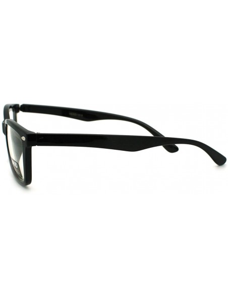 Rectangular Clear Lens Optical Frame Eyeglasses Designer Rectangular Glasses - Black - CR11USQDQXL $11.06