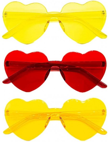 Round Set of 3 - Stylish Colorful Modern Chic Plastic Frameless Party Sunglasses UV 400 Protection - CM18WSR2DX9 $15.62