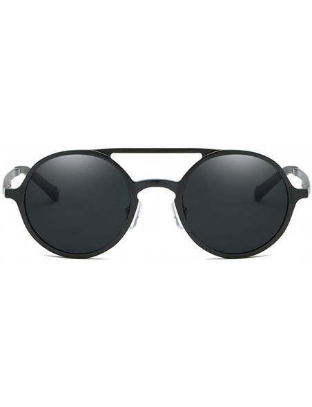 Round Aluminum magnesium sunglasses retro round frame polarized glasses men's sunglasses classic sunglasses - Gun - CF190MWO2...